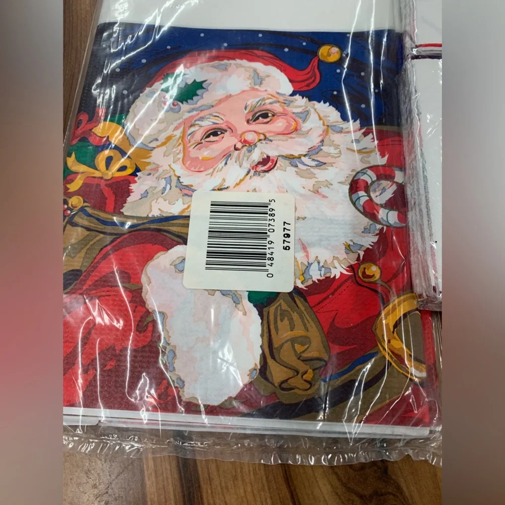 Vintage Santa Claus Christmas Paper Napkins & Tablecloth New Old Stock Decoupage